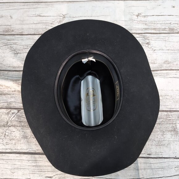 MHT Westerns Black 3X Beaver Blend Cowboy Hat – Men’s 7 3/8 - Picture 5 of 9
